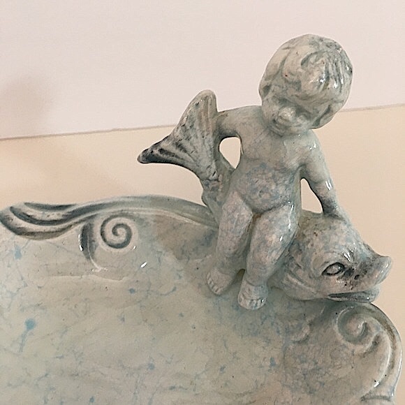 VTG Porcelain Baby and GoldfishTrinket /Soap Dish - Picture 6 of 15